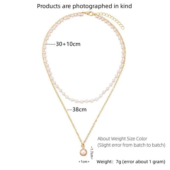 Golden Double Layer Pendant Necklace - Picture 6 of 6